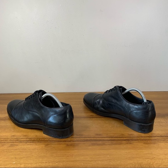 Cole Haan Mens Harrison Grand Black Leather Cap Toe Oxford Size 8 - Picture 7 of 9